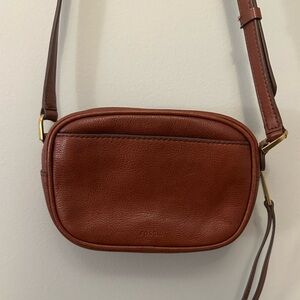 Fossil Brown Leather Crossbody Bag